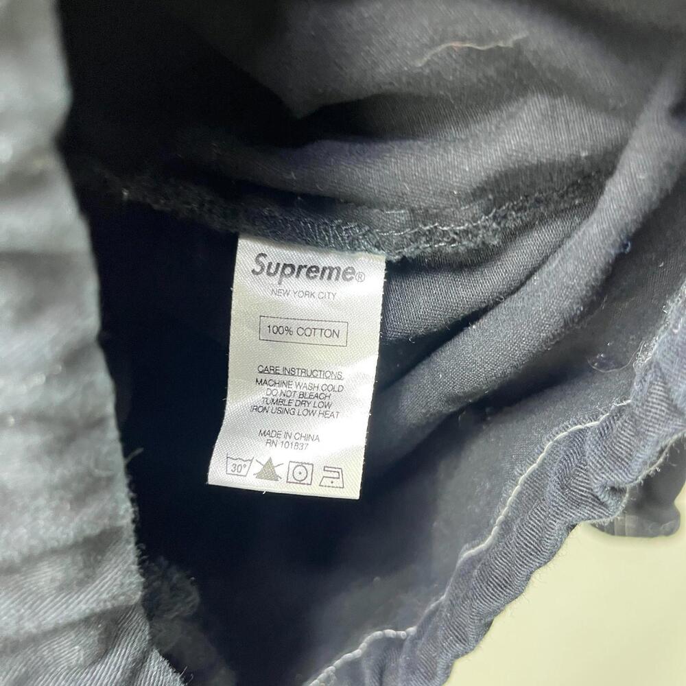 Supreme Contrast Stitch Twill Pullover FW16 Black - Picture 8 of 15